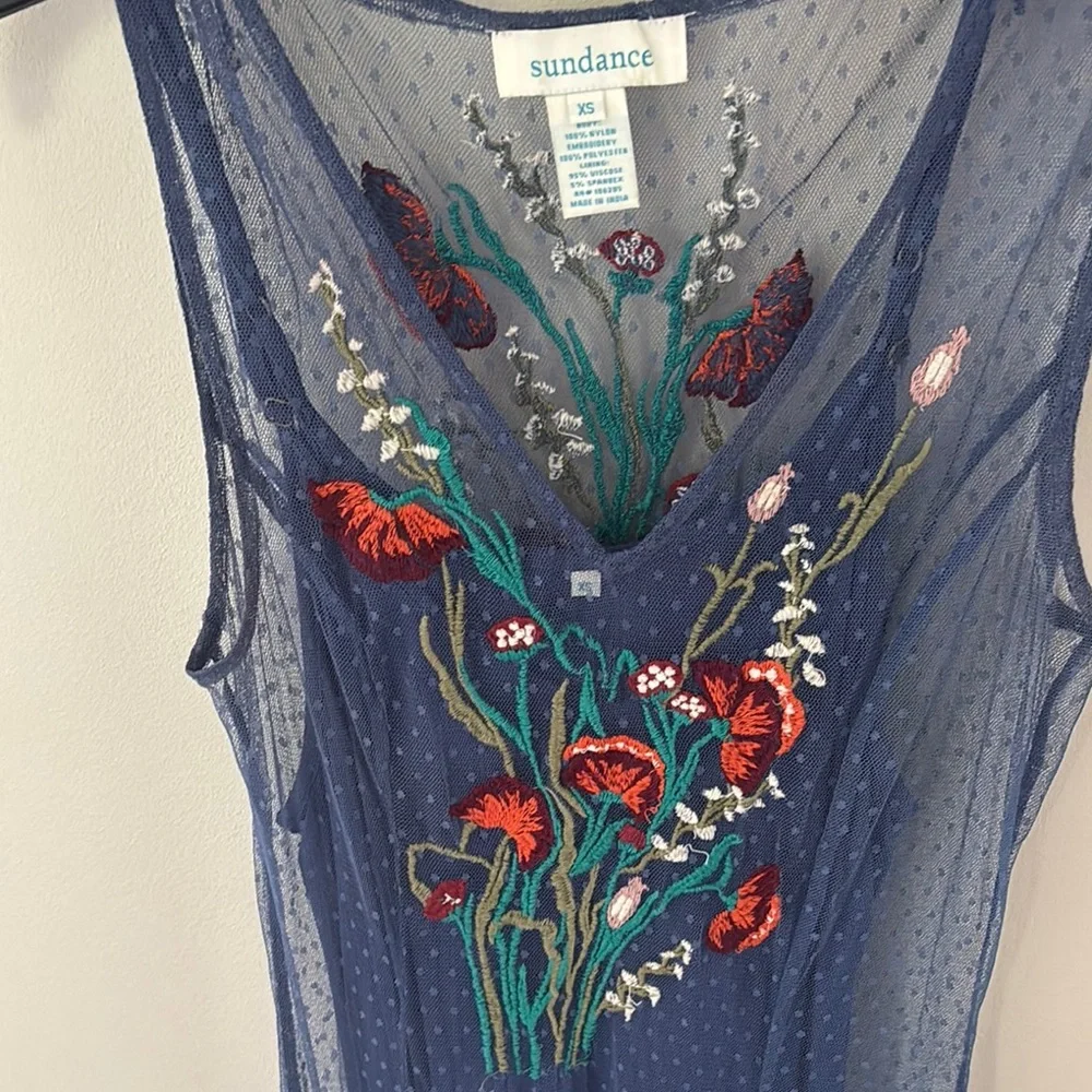 Sundance Blue Sleeveless Sheath Maxi Dress XS - Picture 3 of 4